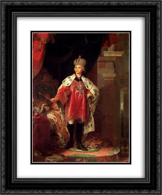 Paul I 20x24 Black Ornate Wood Framed Art Print Poster with Double Matting by Borovikovsky, Vladimir
