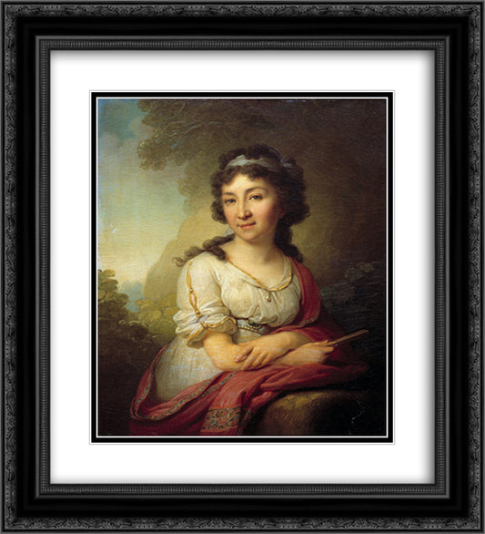 Portrait of Catherine Vasilevny Torsukovoy 20x22 Black Ornate Wood Framed Art Print Poster with Double Matting by Borovikovsky, Vladimir