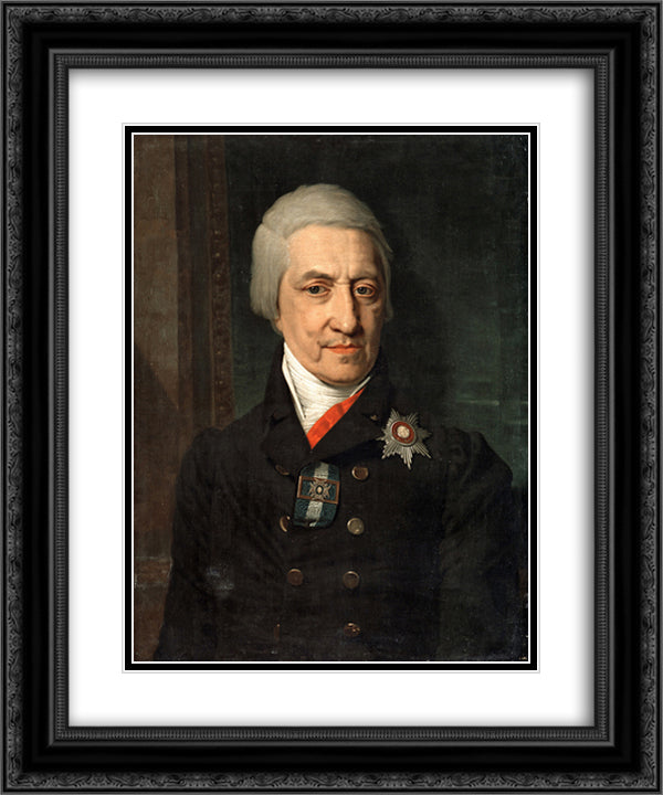 Portrait of Koshelev 20x24 Black Ornate Wood Framed Art Print Poster with Double Matting by Borovikovsky, Vladimir