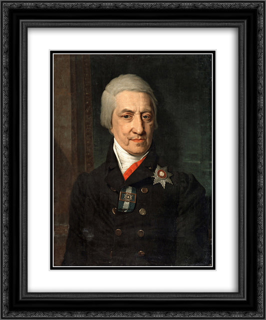 Portrait of Koshelev 20x24 Black Ornate Wood Framed Art Print Poster with Double Matting by Borovikovsky, Vladimir