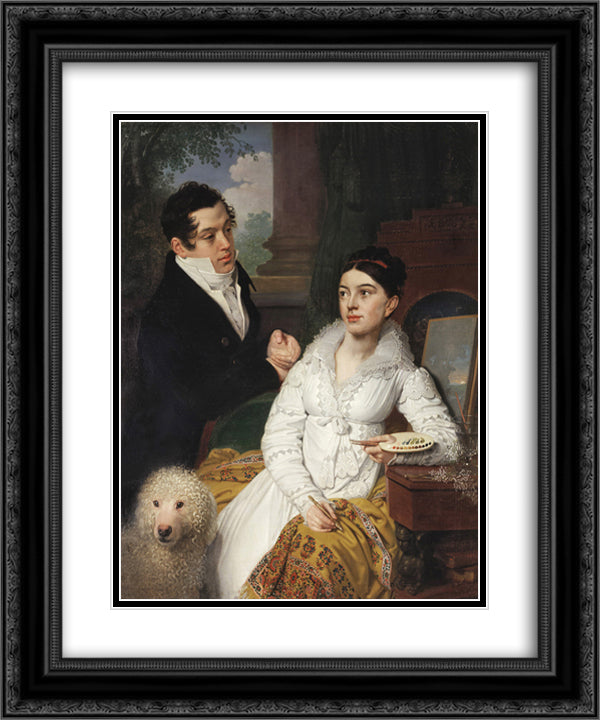 Portrait of A. G. and A. A. Lobanov Rostovsky 20x24 Black Ornate Wood Framed Art Print Poster with Double Matting by Borovikovsky, Vladimir