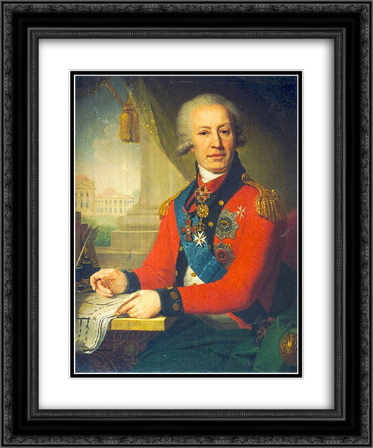 Portrait of Alexei Ivanovitch Vassiliev 20x24 Black Ornate Wood Framed Art Print Poster with Double Matting by Borovikovsky, Vladimir