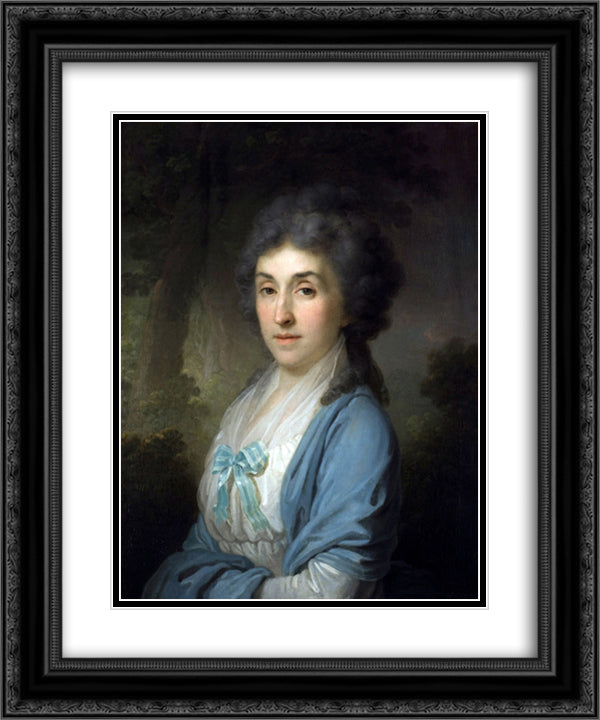 Portrait of Ekaterina Aleksandrovna Novosiltseva 20x24 Black Ornate Wood Framed Art Print Poster with Double Matting by Borovikovsky, Vladimir