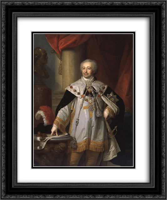 Portrait of Prince A. B. Kurakin 20x24 Black Ornate Wood Framed Art Print Poster with Double Matting by Borovikovsky, Vladimir