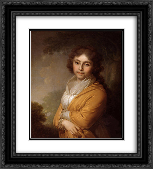 Portrait of Princess N.I. Kurakin 20x22 Black Ornate Wood Framed Art Print Poster with Double Matting by Borovikovsky, Vladimir