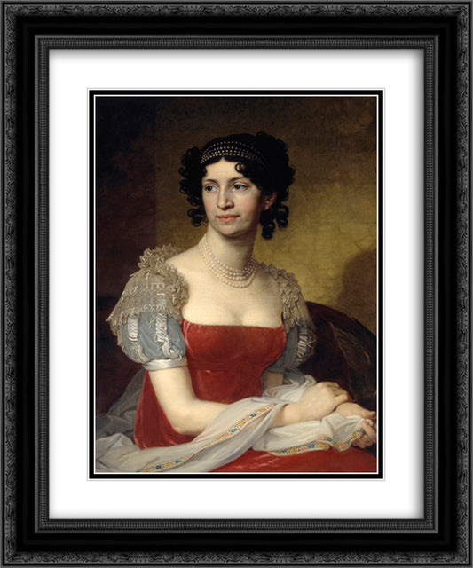Portrait of Princess Margarita Ivanovna Dolgorukaya 20x24 Black Ornate Wood Framed Art Print Poster with Double Matting by Borovikovsky, Vladimir