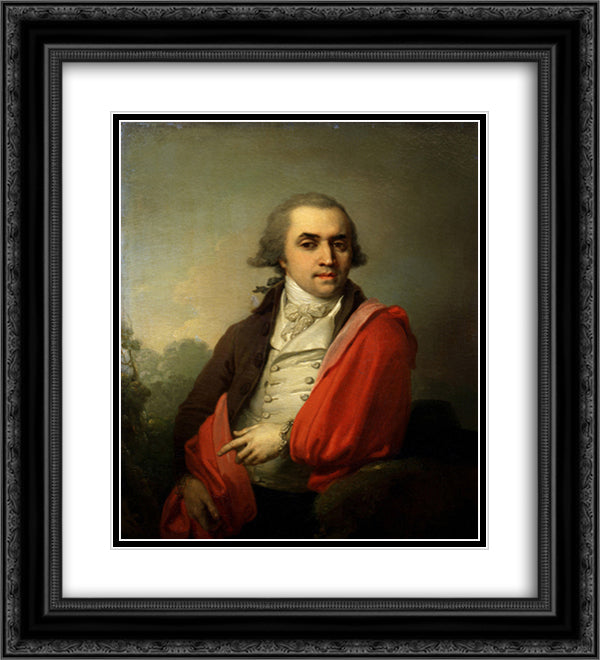 Portrait of Torsukov Ardalyon 20x22 Black Ornate Wood Framed Art Print Poster with Double Matting by Borovikovsky, Vladimir