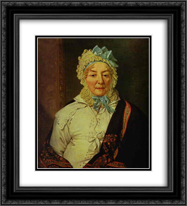 Portrait of Ye. A. Arkharova 20x22 Black Ornate Wood Framed Art Print Poster with Double Matting by Borovikovsky, Vladimir