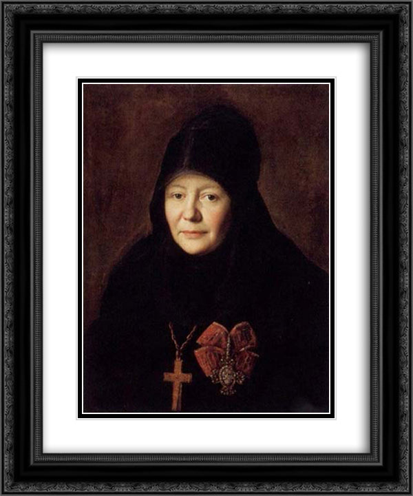 Portrait of Yekaterina Kropotova 20x24 Black Ornate Wood Framed Art Print Poster with Double Matting by Borovikovsky, Vladimir