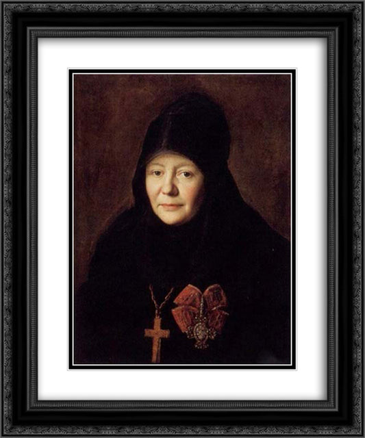 Portrait of Yekaterina Kropotova 20x24 Black Ornate Wood Framed Art Print Poster with Double Matting by Borovikovsky, Vladimir