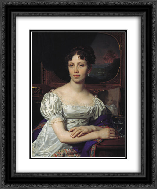 Rodzianko Ekaterina 20x24 Black Ornate Wood Framed Art Print Poster with Double Matting by Borovikovsky, Vladimir