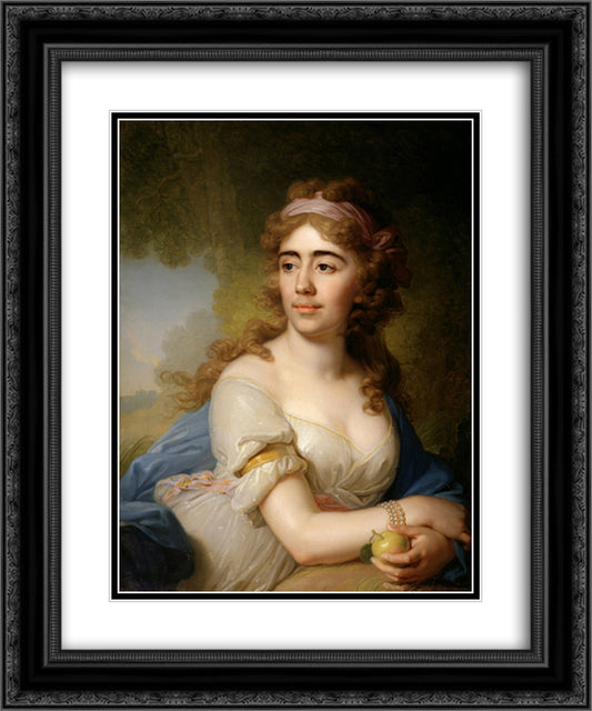 Skobeeva 20x24 Black Ornate Wood Framed Art Print Poster with Double Matting by Borovikovsky, Vladimir