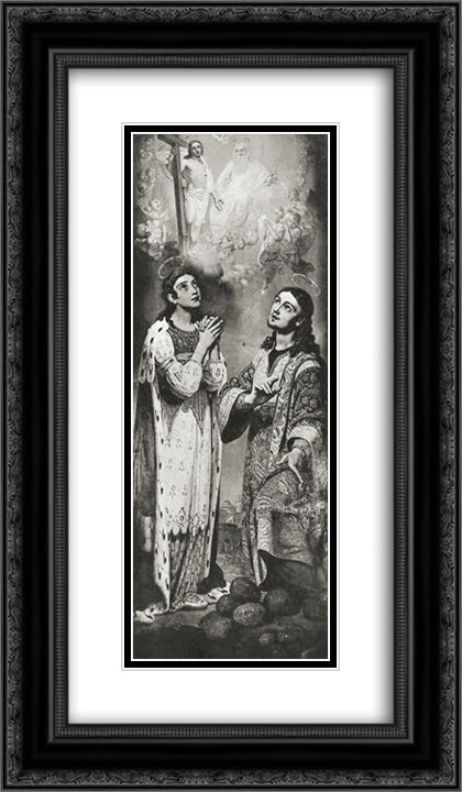 St.Tsaritsa Alexandra 14x24 Black Ornate Wood Framed Art Print Poster with Double Matting by Borovikovsky, Vladimir