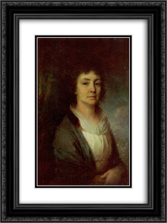 Vera Ivanovna Arseniev 18x24 Black Ornate Wood Framed Art Print Poster with Double Matting by Borovikovsky, Vladimir