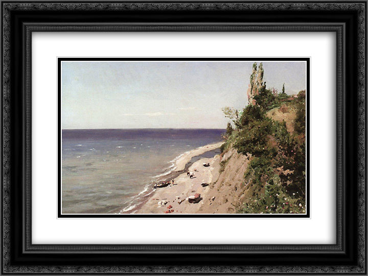 Crimean seashore 24x18 Black Ornate Wood Framed Art Print Poster with Double Matting by Makovsky, Vladimir