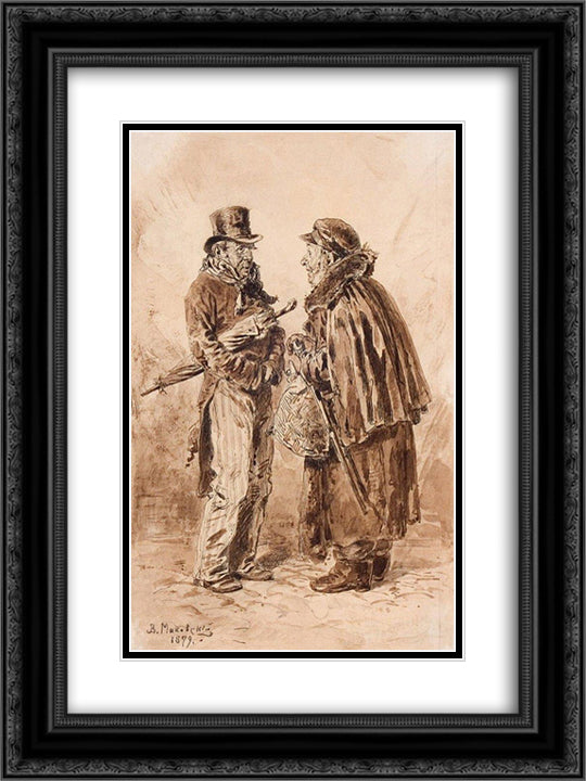 Moscow types 18x24 Black Ornate Wood Framed Art Print Poster with Double Matting by Makovsky, Vladimir