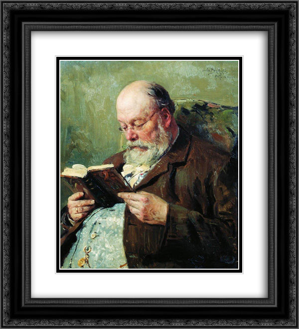 Portrait of academician Ivan Yanzhul 20x22 Black Ornate Wood Framed Art Print Poster with Double Matting by Makovsky, Vladimir