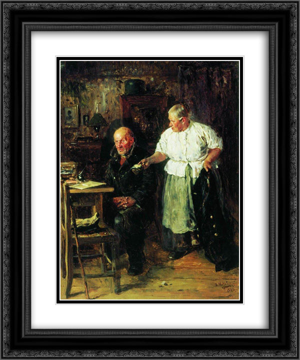 Reprimand 20x24 Black Ornate Wood Framed Art Print Poster with Double Matting by Makovsky, Vladimir