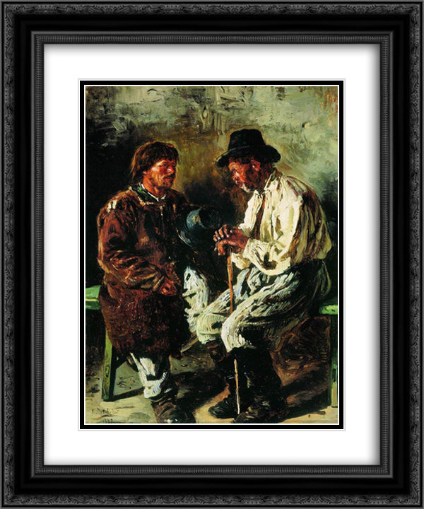 Two ukrainians 20x24 Black Ornate Wood Framed Art Print Poster with Double Matting by Makovsky, Vladimir