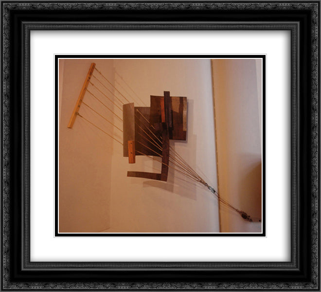 Counter relief 22x20 Black Ornate Wood Framed Art Print Poster with Double Matting by Tatlin, Vladimir