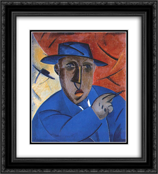 Portrait of the artist 20x22 Black Ornate Wood Framed Art Print Poster with Double Matting by Tatlin, Vladimir