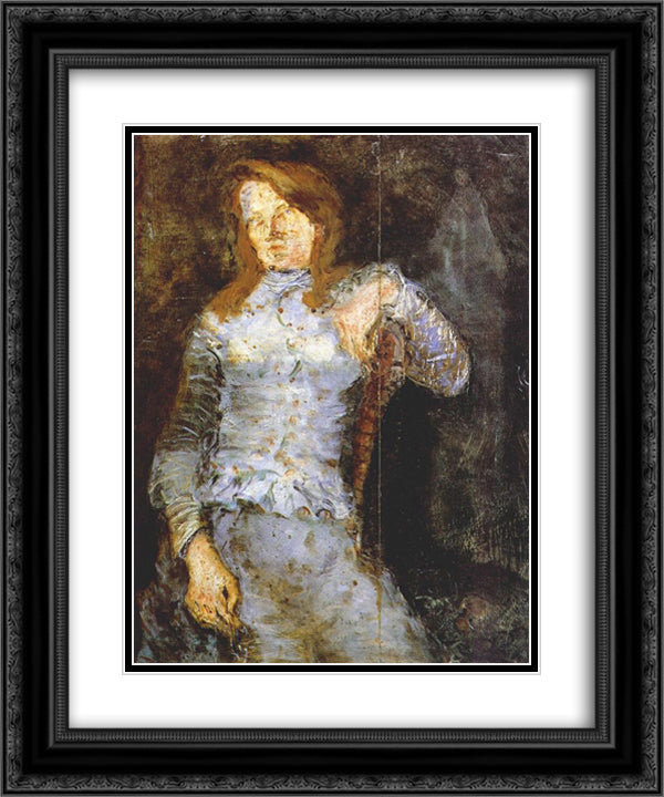 Woman's Portrait 20x24 Black Ornate Wood Framed Art Print Poster with Double Matting by Tatlin, Vladimir