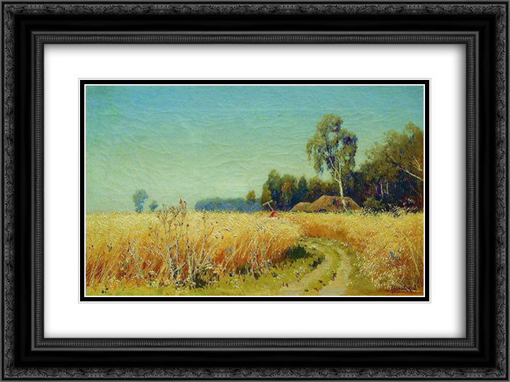 Grain is maturing 24x18 Black Ornate Wood Framed Art Print Poster with Double Matting by Orlovsky, Volodymyr