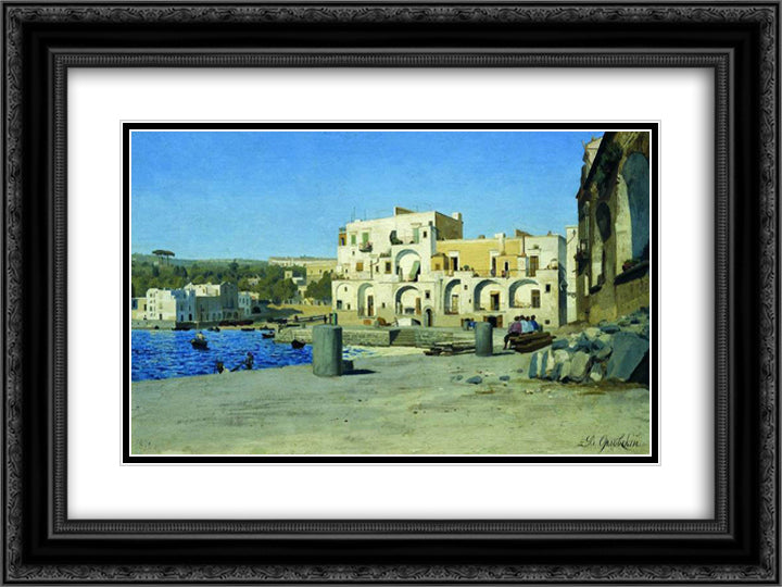 In Italy 24x18 Black Ornate Wood Framed Art Print Poster with Double Matting by Orlovsky, Volodymyr