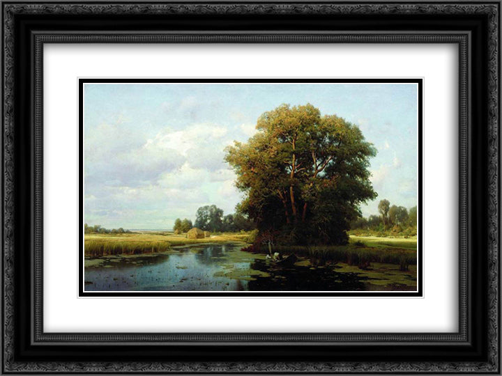 Landscape with swamp 24x18 Black Ornate Wood Framed Art Print Poster with Double Matting by Orlovsky, Volodymyr