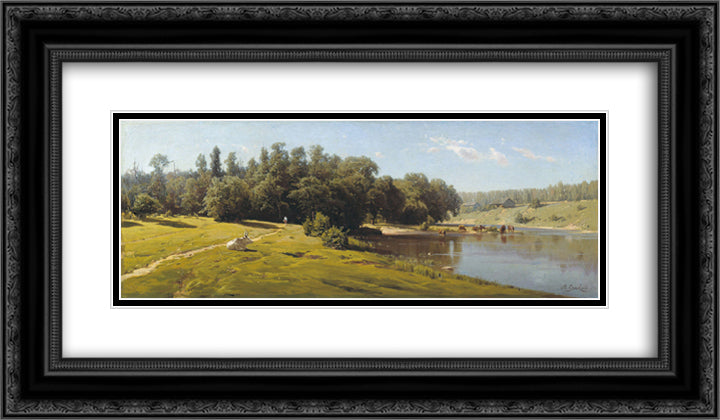 Midday 24x14 Black Ornate Wood Framed Art Print Poster with Double Matting by Orlovsky, Volodymyr