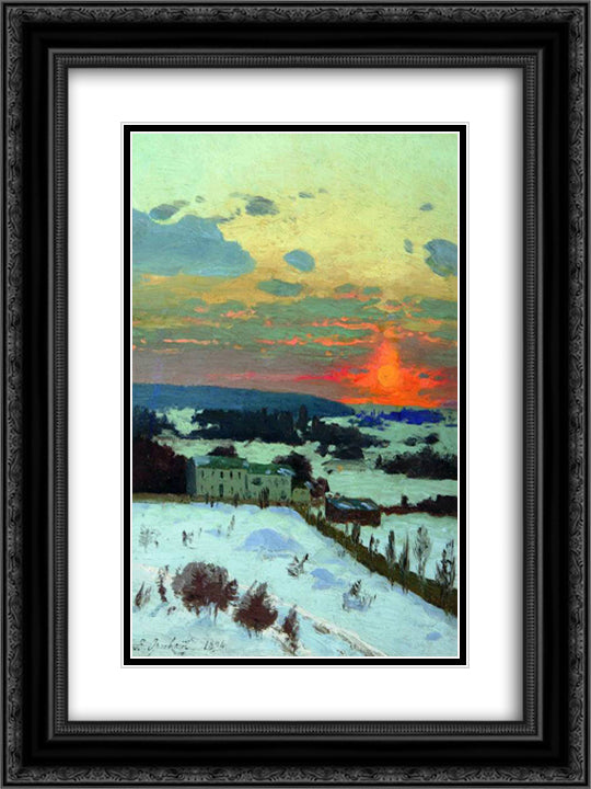 Sunset 18x24 Black Ornate Wood Framed Art Print Poster with Double Matting by Orlovsky, Volodymyr