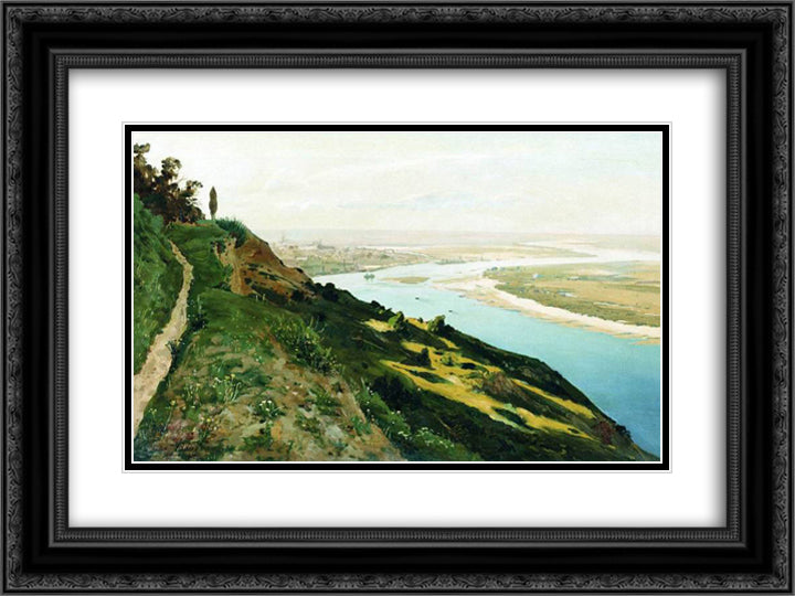 The outskirts of Kyiv 24x18 Black Ornate Wood Framed Art Print Poster with Double Matting by Orlovsky, Volodymyr