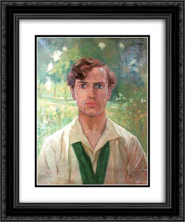 Male portrait 20x24 Black Ornate Wood Framed Art Print Poster with Double Matting by Maksymovych, Vsevolod