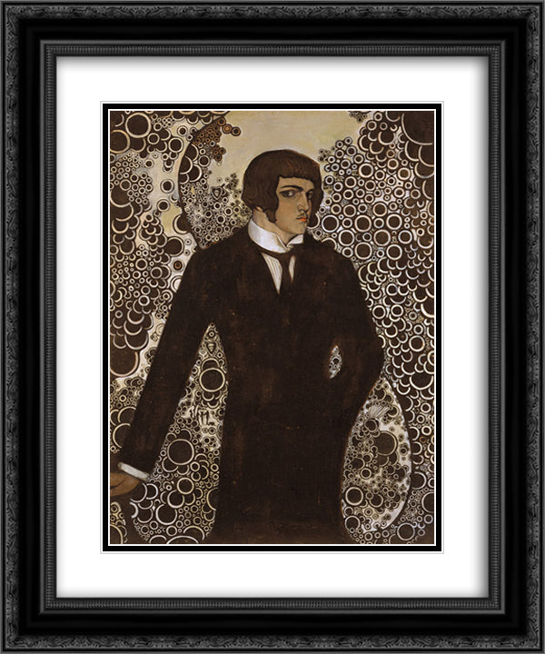Self-portrait 20x24 Black Ornate Wood Framed Art Print Poster with Double Matting by Maksymovych, Vsevolod