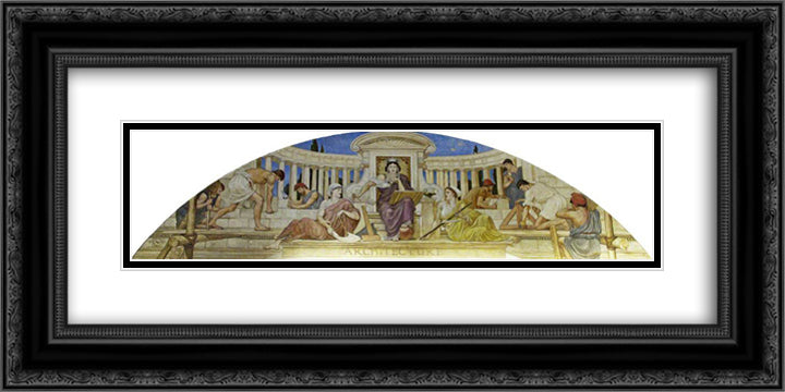 Architecture 24x12 Black Ornate Wood Framed Art Print Poster with Double Matting by Crane, Walter
