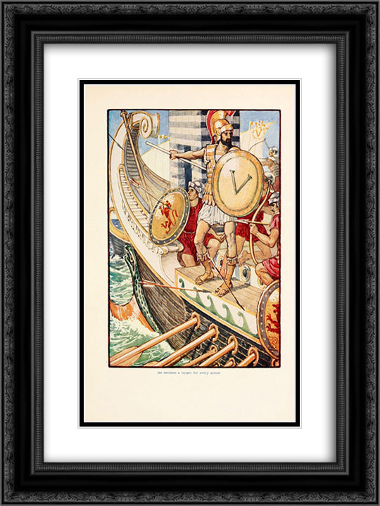 He became a target for every arrow 18x24 Black Ornate Wood Framed Art Print Poster with Double Matting by Crane, Walter
