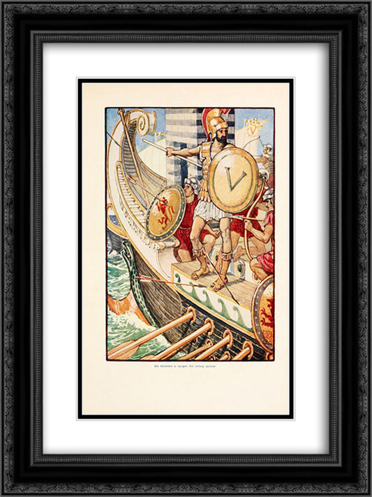 He became a target for every arrow 18x24 Black Ornate Wood Framed Art Print Poster with Double Matting by Crane, Walter