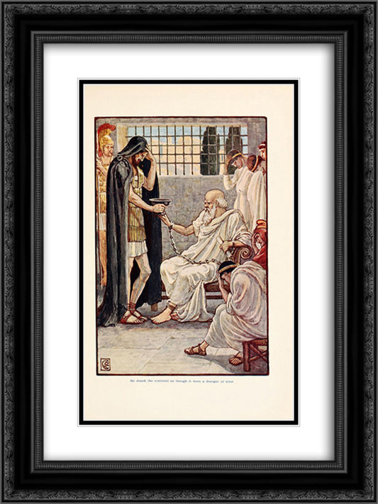 He drank the contents as though it were a draught of Wine 18x24 Black Ornate Wood Framed Art Print Poster with Double Matting by Crane, Walter