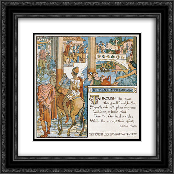Illustration for The Man That Pleased None 20x20 Black Ornate Wood Framed Art Print Poster with Double Matting by Crane, Walter