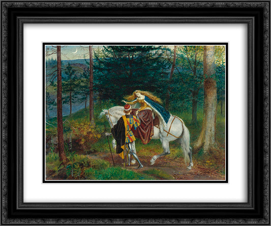 La belle Dame Sans Merci 24x20 Black Ornate Wood Framed Art Print Poster with Double Matting by Crane, Walter