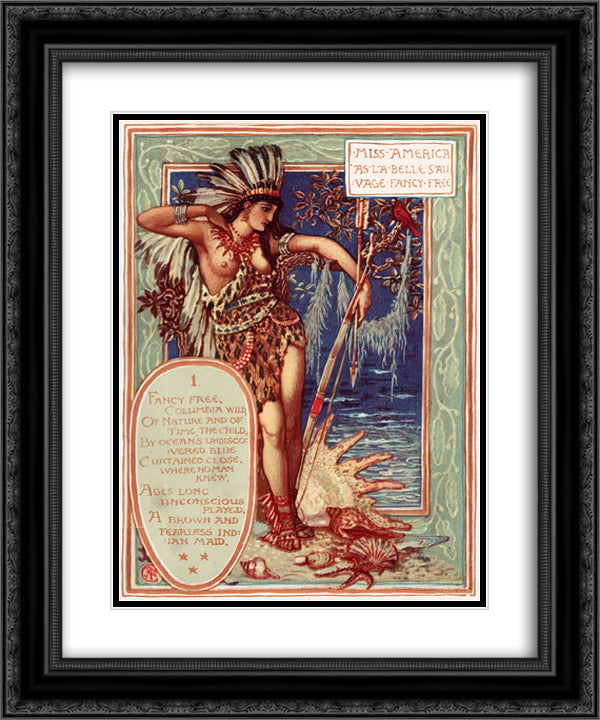 Miss America 20x24 Black Ornate Wood Framed Art Print Poster with Double Matting by Crane, Walter