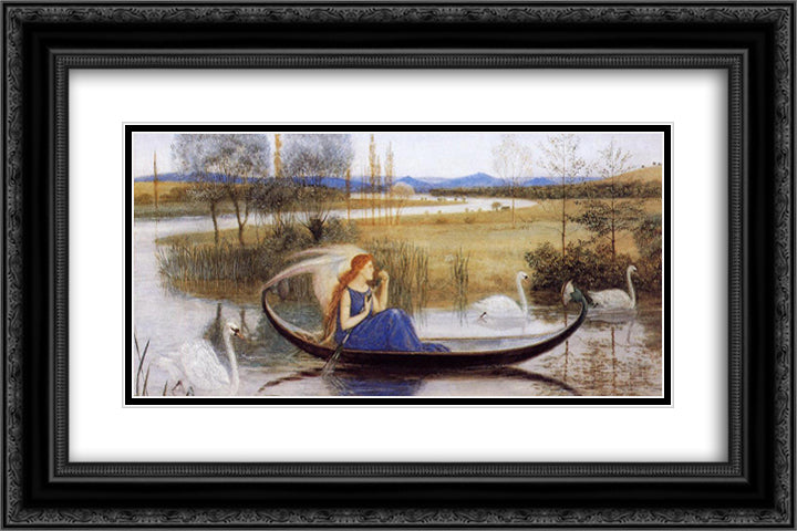 My Soul is an Enchanted Boat... 24x16 Black Ornate Wood Framed Art Print Poster with Double Matting by Crane, Walter