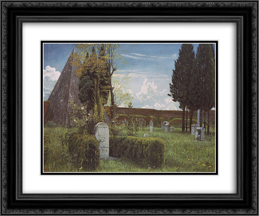 Protestant Cemetery 24x20 Black Ornate Wood Framed Art Print Poster with Double Matting by Crane, Walter