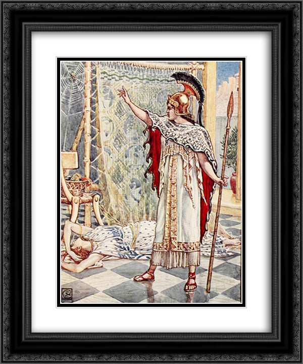 She changed her into Spider 20x24 Black Ornate Wood Framed Art Print Poster with Double Matting by Crane, Walter