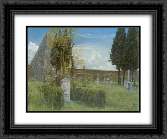 Shelley's Tomb in the Protestant Cemetery 24x20 Black Ornate Wood Framed Art Print Poster with Double Matting by Crane, Walter