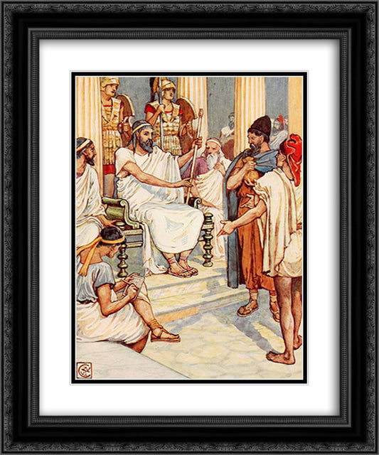 Solon, the wise lawgiver of Athens 20x24 Black Ornate Wood Framed Art Print Poster with Double Matting by Crane, Walter