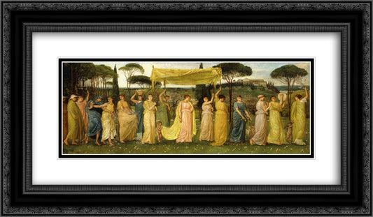 The Advent of Spring 24x14 Black Ornate Wood Framed Art Print Poster with Double Matting by Crane, Walter