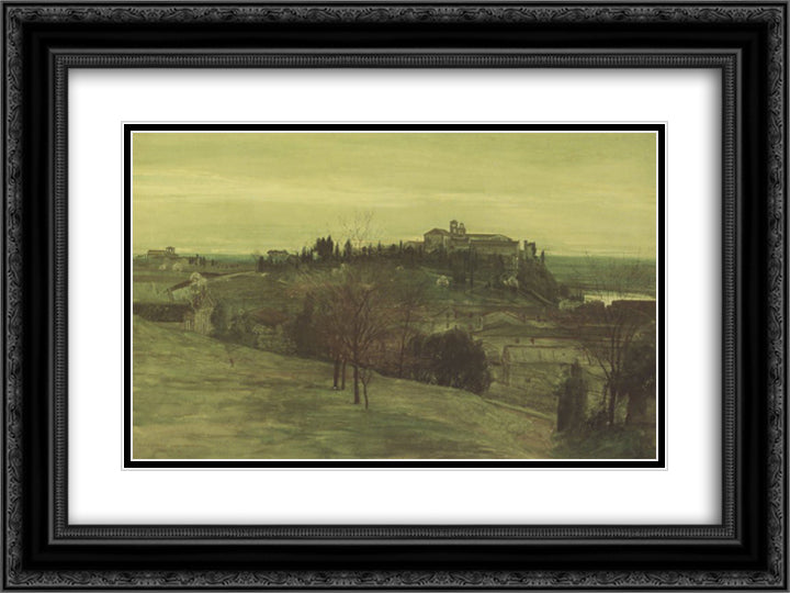 The Aventine from the Palatine 24x18 Black Ornate Wood Framed Art Print Poster with Double Matting by Crane, Walter