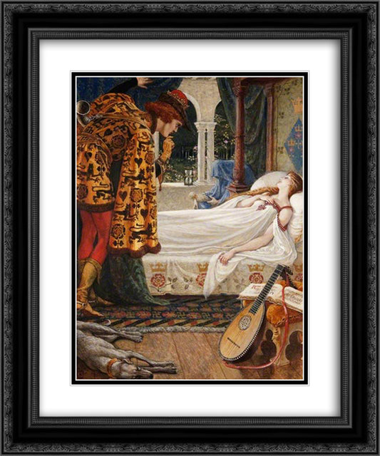 The Briar Rose (triptych, centre panel) 20x24 Black Ornate Wood Framed Art Print Poster with Double Matting by Crane, Walter