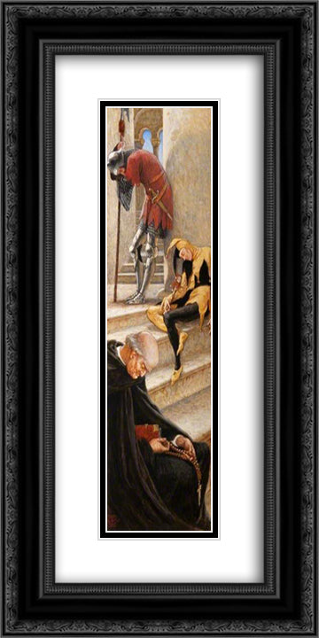 The Briar Rose (triptych, left wing) 12x24 Black Ornate Wood Framed Art Print Poster with Double Matting by Crane, Walter